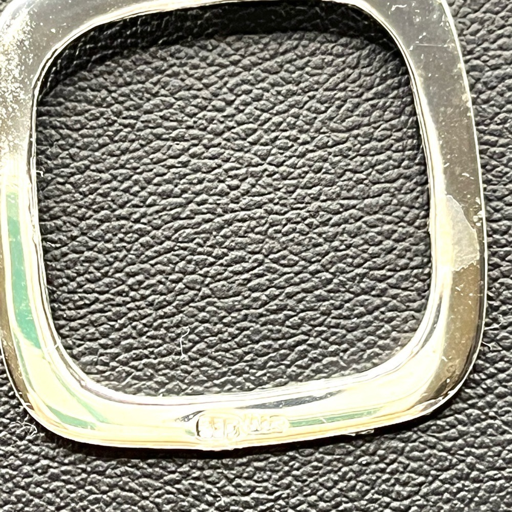 Sterling Silver Modern Geometric Pendant Necklace 925 Minimalist - Picture 6 of 13